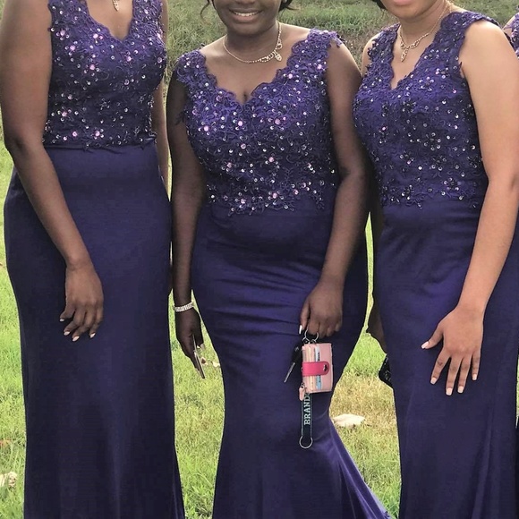 Sheer lace beaded formal evening prom wedding dress - Picture 8 of 8